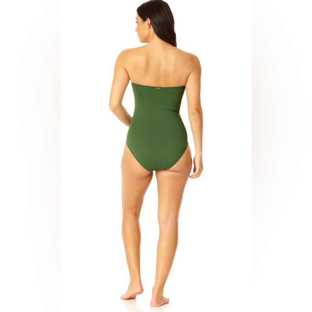 NWT Anne Cole Standard Twist Front Shirred One Piece Swimsuit Size 8 - Picture 3 of 7